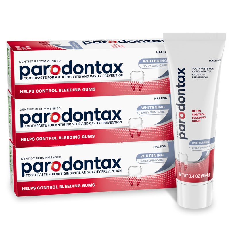 Parodontax Teeth Whitening Toothpaste To Help Bleeding Gums, Gum Toothpaste For Gum Health, 3.4 Oz x 3 - Image 1